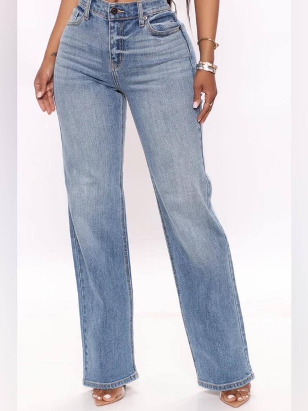 Fashion Nova Be Authentic Slouchy Stretch Straight Leg Jeans